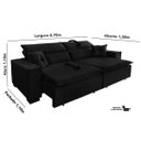 Ver imagem 2 de Sofá Londres 2.70m Retrátil e Reclinável Pillow Top - Preto
