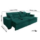 Ver imagem 2 de Sofá Londres 2.70m Retrátil e Reclinável Pillow Top - Verde