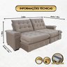 Sofá Coliseu 2.00m Retrátil e Reclinável Super Pillow - Avelã - 2