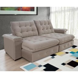 Sofá Coliseu 2.00m Retrátil e Reclinável Super Pillow - Avelã - 3