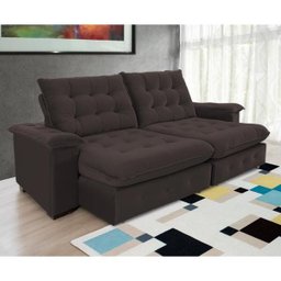 Sofá Coliseu 2.00m Retrátil e Reclinável Super Pillow - Marrom - 3