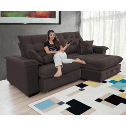 Sofá Coliseu 2.00m Retrátil e Reclinável Super Pillow - Marrom - 1