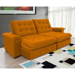 Sofá Coliseu 2.00m Retrátil e Reclinável Super Pillow - Terra - 3