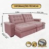 Sofá Coliseu 2.30m Retrátil e Reclinável Super Pillow - Rosê - 4