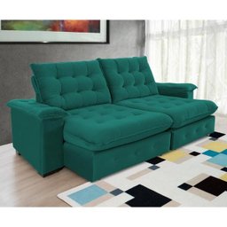 Sofá Coliseu 2.30m Retrátil e Reclinável Super Pillow - Verde - 2