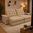 Ver imagem 1 de Sofá Coliseu 2.60m Retrátil e Reclinável Super Pillow