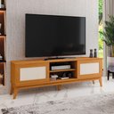 Ver imagem 3 de Rack Bancada para Tv até 65 Polegadas 1,80m 2 Portas com Tela Rattan Cedro Cairo Edn Cedro