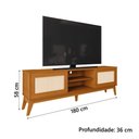 Ver imagem 2 de Rack Bancada para Tv até 65 Polegadas 1,80m 2 Portas com Tela Rattan Cedro Cairo Edn Cedro