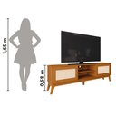 Ver imagem 4 de Rack Bancada para Tv até 65 Polegadas 1,80m 2 Portas com Tela Rattan Cedro Cairo Edn Cedro