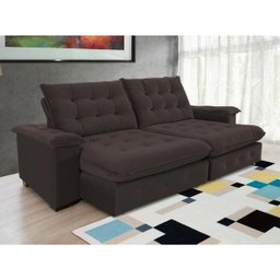 Sofá Coliseu 2.60m Retrátil e Reclinável Super Pillow - Marrom - 3