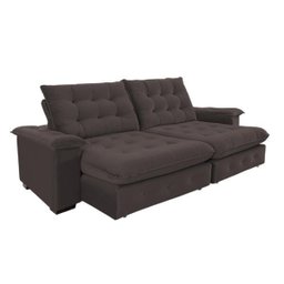Sofá Coliseu 2.60m Retrátil e Reclinável Super Pillow - Marrom - 4