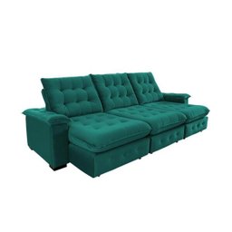 Sofá Coliseu 2.90m Retrátil e Reclinável Super Pillow - Verde - 4