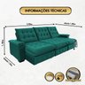 Sofá Coliseu 2.90m Retrátil e Reclinável Super Pillow - Verde - 2