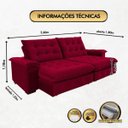 Ver imagem 3 de Sofá Coliseu 2.60m Retrátil e Reclinável Super Pillow
