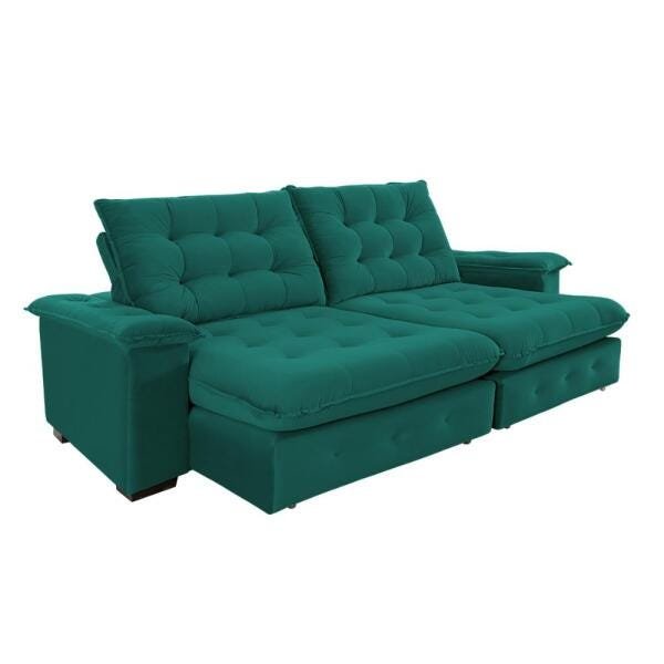 Sofá Coliseu 2.60m Retrátil e Reclinável Super Pillow - Verde - 4