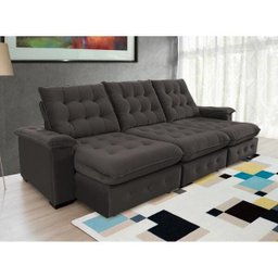 Sofá Coliseu 2.90m Retrátil e Reclinável Super Pillow - Marrom - 3