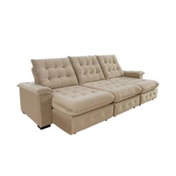 Sofá Coliseu 2.90m Retrátil e Reclinável Super Pillow - Bege - 3