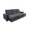 Sofá Coliseu 2.90m Retrátil e Reclinável Super Pillow - Chumbo - 4