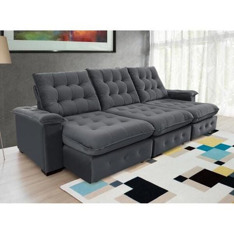 Sofá Coliseu 2.90m Retrátil e Reclinável Super Pillow