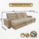 Ver imagem 2 de Sofá Coliseu 3.10m Retrátil e Reclinável Super Pillow - Bege