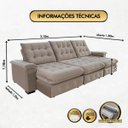 Ver imagem 2 de Sofá Coliseu 3.10m Retrátil e Reclinável Super Pillow - Avelã