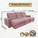 Ver imagem 3 de Sofá Coliseu 2.90m Retrátil e Reclinável Super Pillow - Rosê
