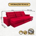 Ver imagem 2 de Sofá Coliseu 3.10m Retrátil e Reclinável Super Pillow - Vermelho