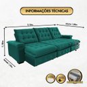 Ver imagem 3 de Sofá Coliseu 3.10m Retrátil e Reclinável Super Pillow - Verde
