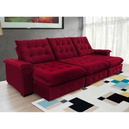 Sofá Coliseu 3.10m Retrátil e Reclinável Super Pillow - Vinho - 3
