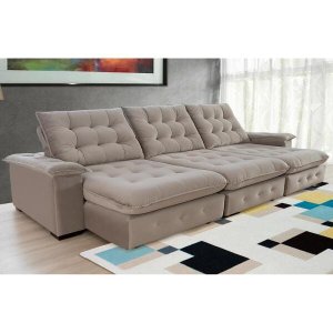 Sofá Coliseu 370cm Retrátil e Reclinável Super Pillow