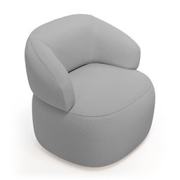 Kit 02 Poltronas Orgânicas Giratória Living Glee Linho Cinza - Desk Design - 5