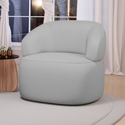 Kit 02 Poltronas Orgânicas Giratória Living Glee Linho Cinza - Desk Design - 2