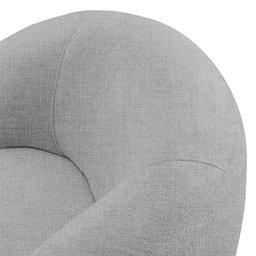 Kit 02 Poltronas Orgânicas Giratória Living Glee Linho Cinza - Desk Design - 11