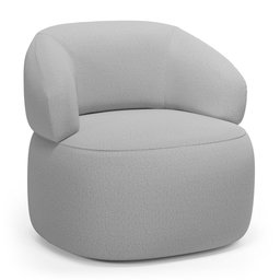 Kit 02 Poltronas Orgânicas Giratória Living Glee Linho Cinza - Desk Design - 7