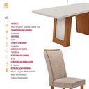 Ver imagem 7 de Mesa de Jantar Carolina 180cm Tampo MDF Vidro Canto Copo com 6 Cadeiras Lisa