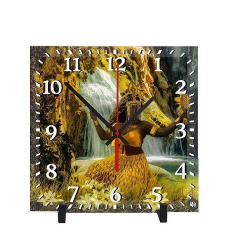 Relógio de Mesa Oxum Umbanda Religioso Decoração Cerâmica