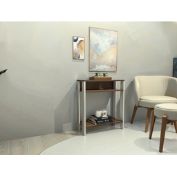 Aparador Mesinha, Mesa de Apoio, Mesa de Impressora Escritório, Sala, Cozinha, Refeitório Branco com - 2