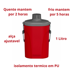 Cantil Garrafa 1 Litro Vermelho - 3