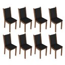Ver imagem 6 de Conjunto Sala de Jantar Mesa Tampo de Vidro 8 Cadeiras Rustic/preto Justine Madesa