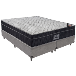 Cama Box Bipartido King Size Cinza e Colchão Airtech Progressive M. Ensacadas Ortobom - 1