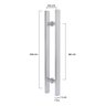 Puxador de Porta 1 Metro Inox 304 Escovado Madeira Vidro - 6