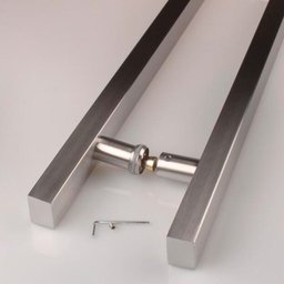 Puxador de Porta 1 Metro Inox 304 Escovado Madeira Vidro - 3