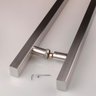 Puxador de Porta 1 Metro Inox 304 Escovado Madeira Vidro - 3