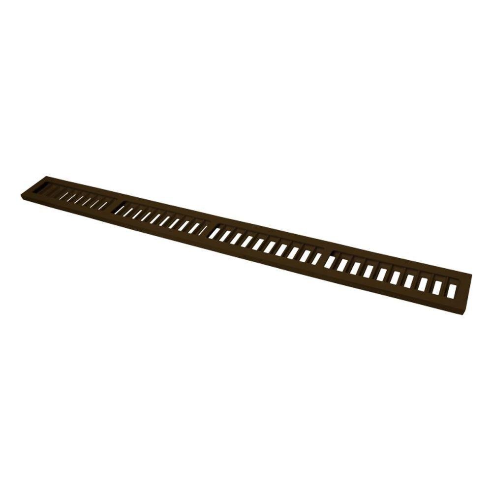 Ralo Grelha Linear com Caixilho em Alumínio Marrom 15x100cm - 4
