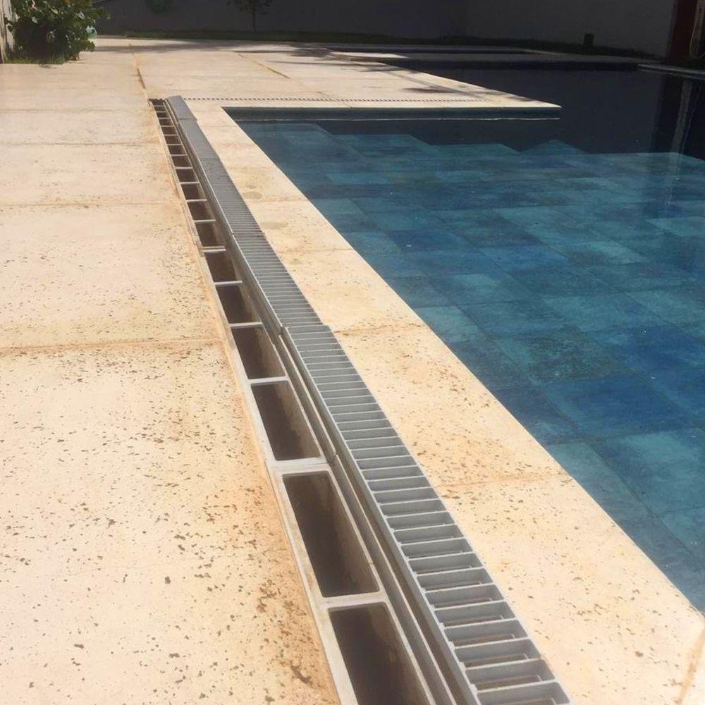 Ralo Grelha Linear com Caixilho em Alumínio Marrom 15x100cm - 2