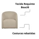 Ver imagem 7 de Kit 02 Poltrona Recepção Sala Lara Tecido Requinte Bouclê Cor:bege