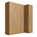 Ver imagem 2 de Guarda Roupa Modulado 100% MDF 2 Peças com Canto Reto 5 Portas Integrato Freijó