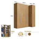 Ver imagem 3 de Guarda Roupa Modulado 100% MDF 2 Peças com Canto Reto 5 Portas Integrato Freijó