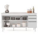 Ver imagem 3 de Balcão Gabinete para Pia com Tampo 160cm Arkansas Branco - Lumil