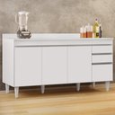 Ver imagem 2 de Balcão Gabinete para Pia com Tampo 160cm Arkansas Branco - Lumil